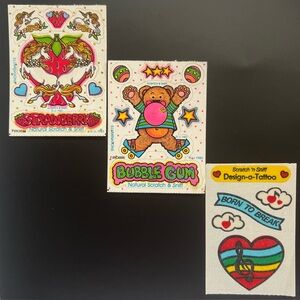 80s Scratch n Sniff Stickers Mini Activity Sticker Sheets Lot of 3 Vintage RARE